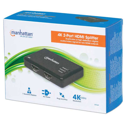 Manhattan 4K 2-Port HDMI Splitter - 207669