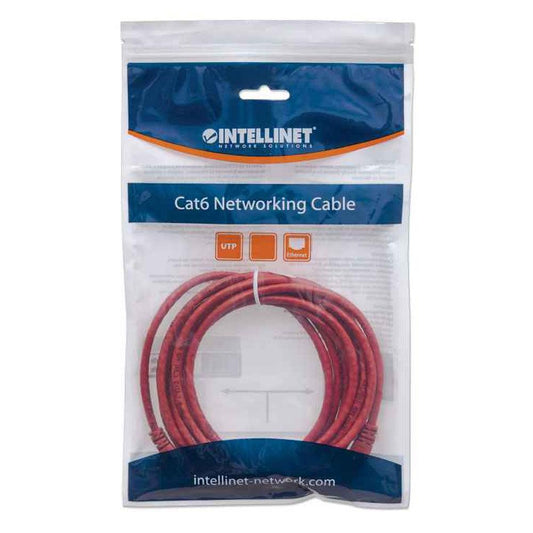 Intellinet Cat6 U/UTP Network Patch Cable, 1 m (3 ft.), Red - 342148