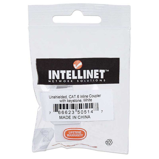 Intellinet IKJ-C6U-CP-WH Cat6 Inline Coupler, Keystone Type - 505147