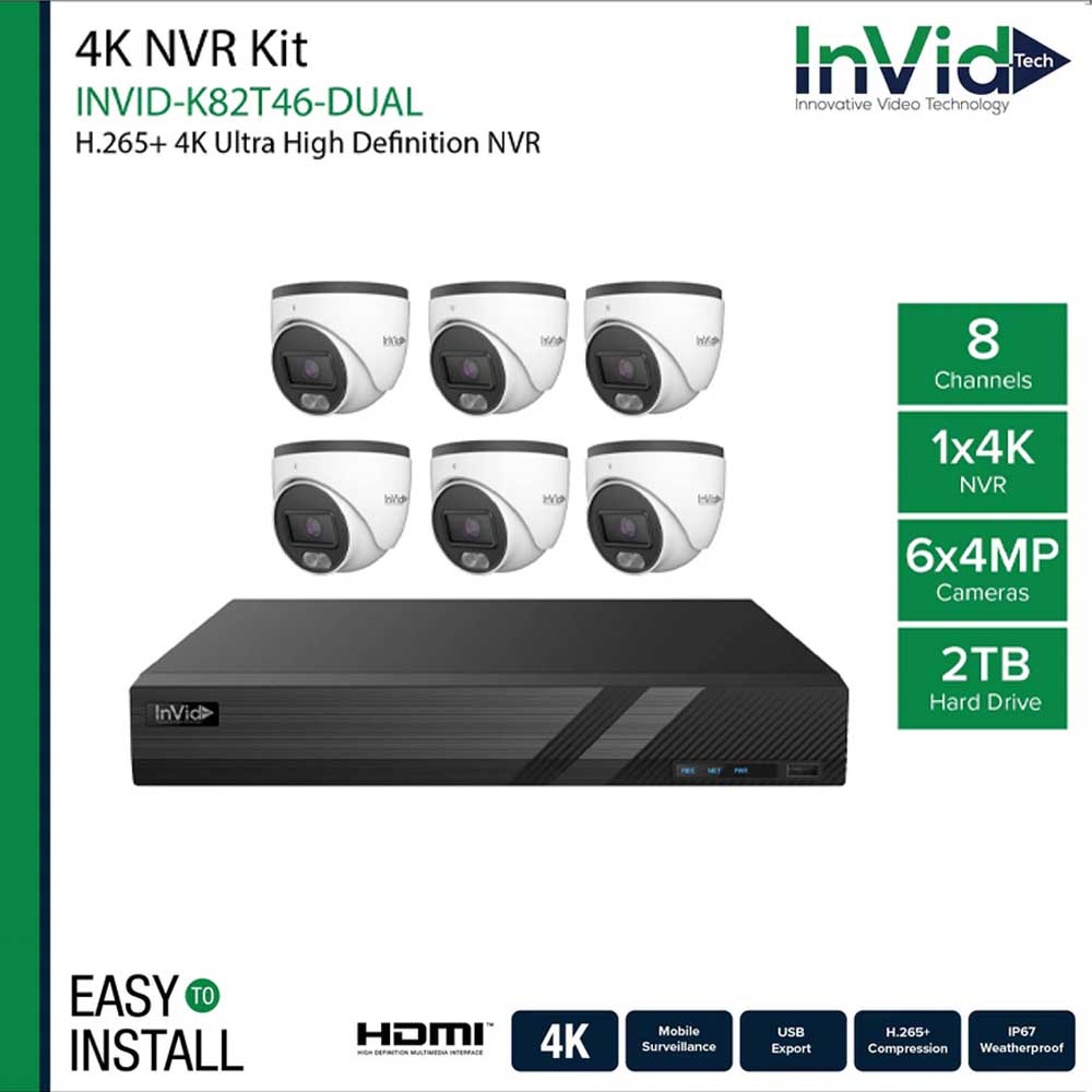 InVid INVID-K82T46-DUAL IP Cameras and NVR Bundle