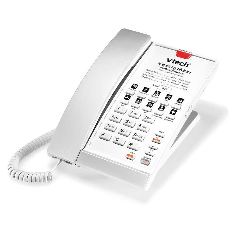 VTech Hospitality A2210 Silver and Pearl - 80-H022-08-000 Analog Corded Phone