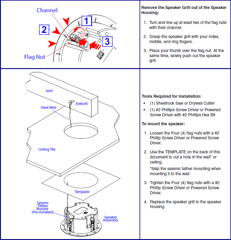 CyberData 011504 InformaCast Enabled Ceiling Speaker