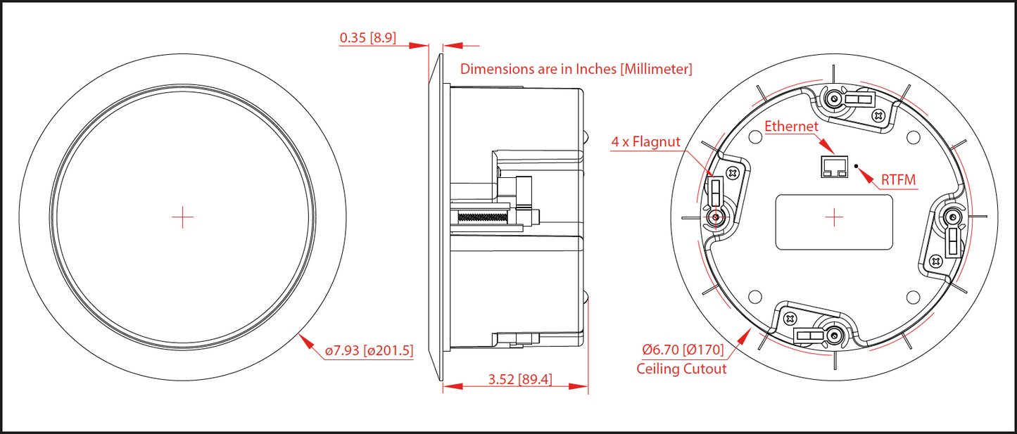 CyberData 011504 InformaCast Enabled Ceiling Speaker