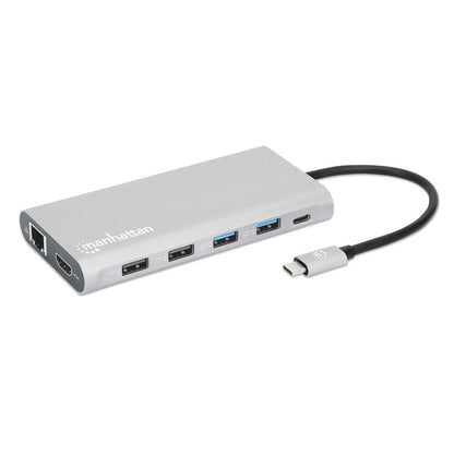 Manhattan USB-C PD 12-in-1 Triple-HDMI Monitor Docking Station with MST - 130660