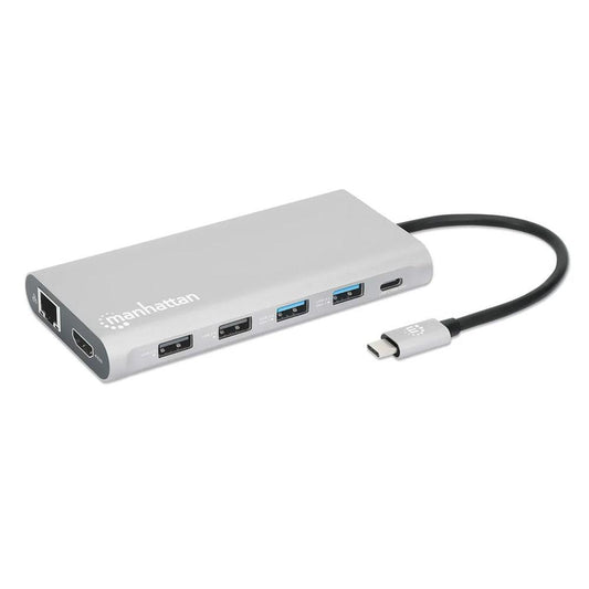 Manhattan USB-C PD 12-in-1 Triple-HDMI Monitor Docking Station with MST - 130660