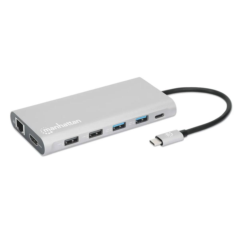 Manhattan USB-C PD 12-in-1 Triple-HDMI Monitor Docking Station with MST - 130660