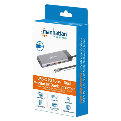 Manhattan USB-C 8K Docking Station with Multiport Hub - 130714