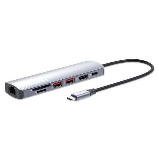 Manhattan USB-C PD 7-in-1 4K Docking Station with Multiport Hub - 153966