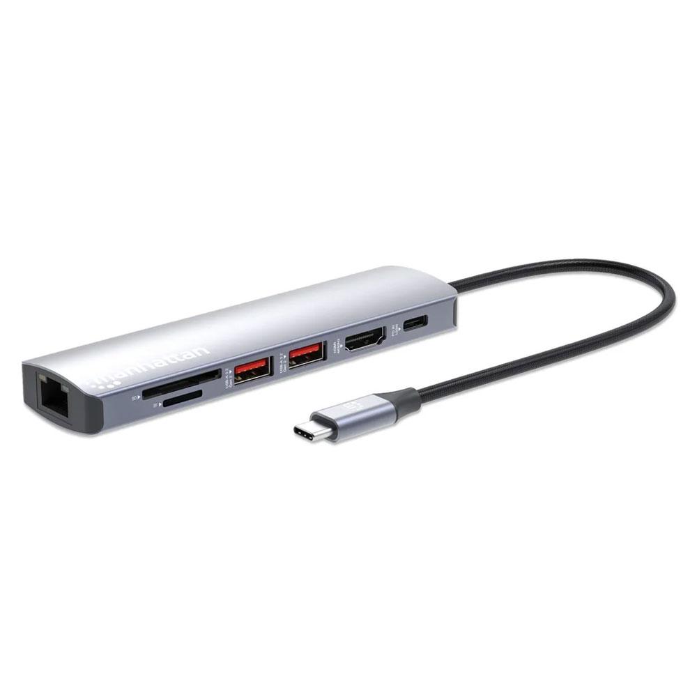 Manhattan USB-C PD 7-in-1 4K Docking Station with Multiport Hub - 153966