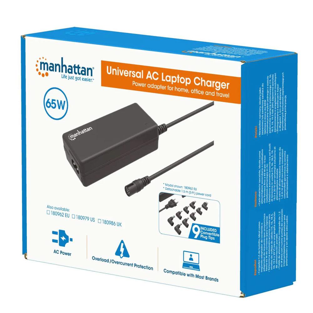 Manhattan Universal AC 65W Laptop Charger - 180979
