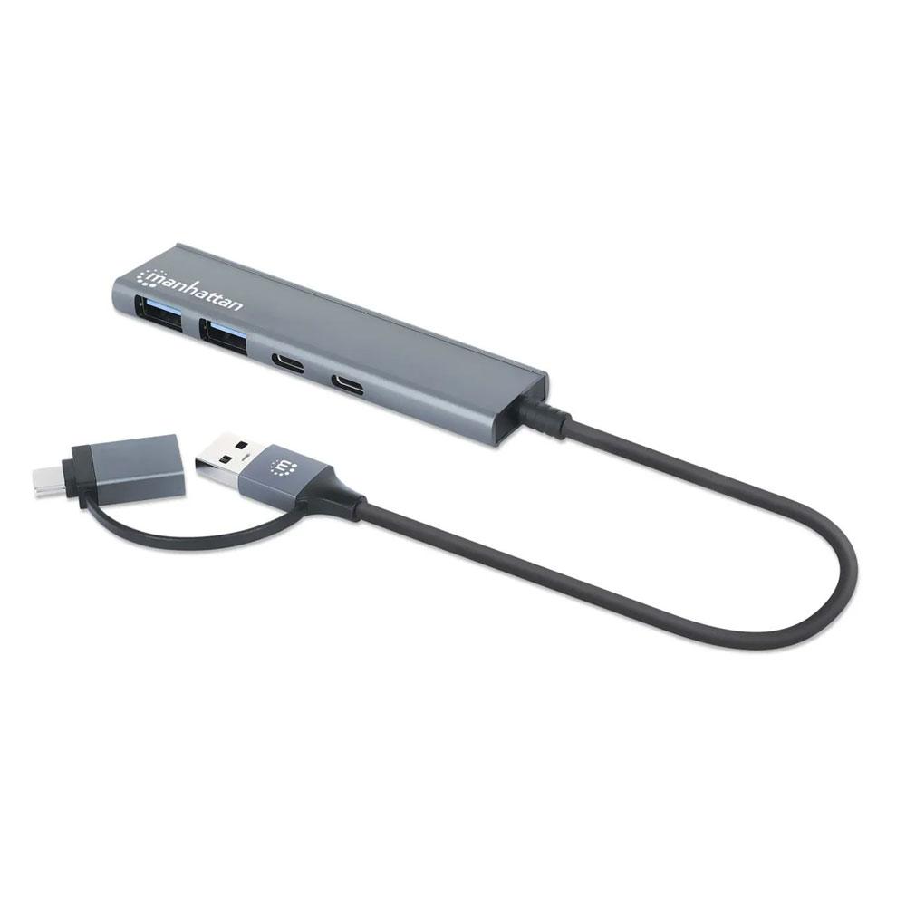 Manhattan 4-Port USB 3.0 Type-C and Type-A Combo Hub 2x2 - 181075