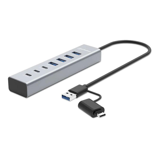 Manhattan 7-Port USB 3.0 Type-C and Type-A Combo Hub 181136