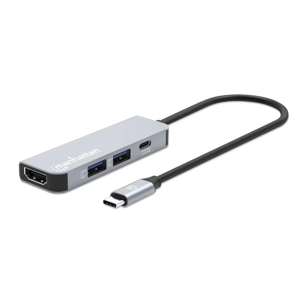 Manhattan USB-C PD 4 in 1 HDMI 4K Docking Station with Multiport Hub - 190428