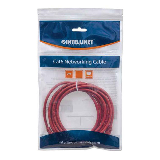 Intellinet Cat6 U/UTP Network Patch Cable, 3 m (10 ft.), Red - 342179