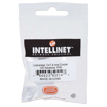 Intellinet IKJ-C6U-CP-WH Cat6 Inline Coupler, Keystone Type - 505147