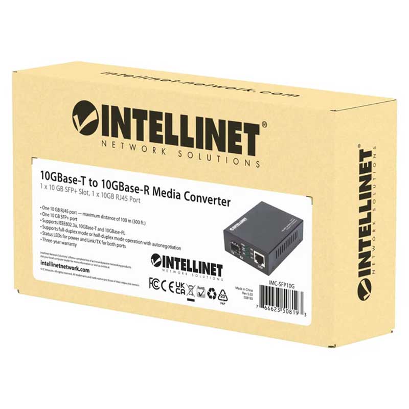 Intellinet IMC-SFP10G 10GBase-T to 10GBase-R Media Converter - 508193