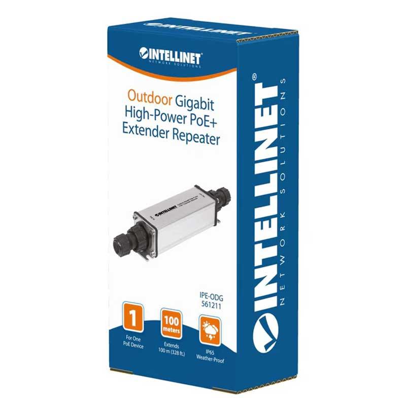 Intellinet IPE-ODG Outdoor Gigabit High-Power PoE+ Extender Repeater - 561211