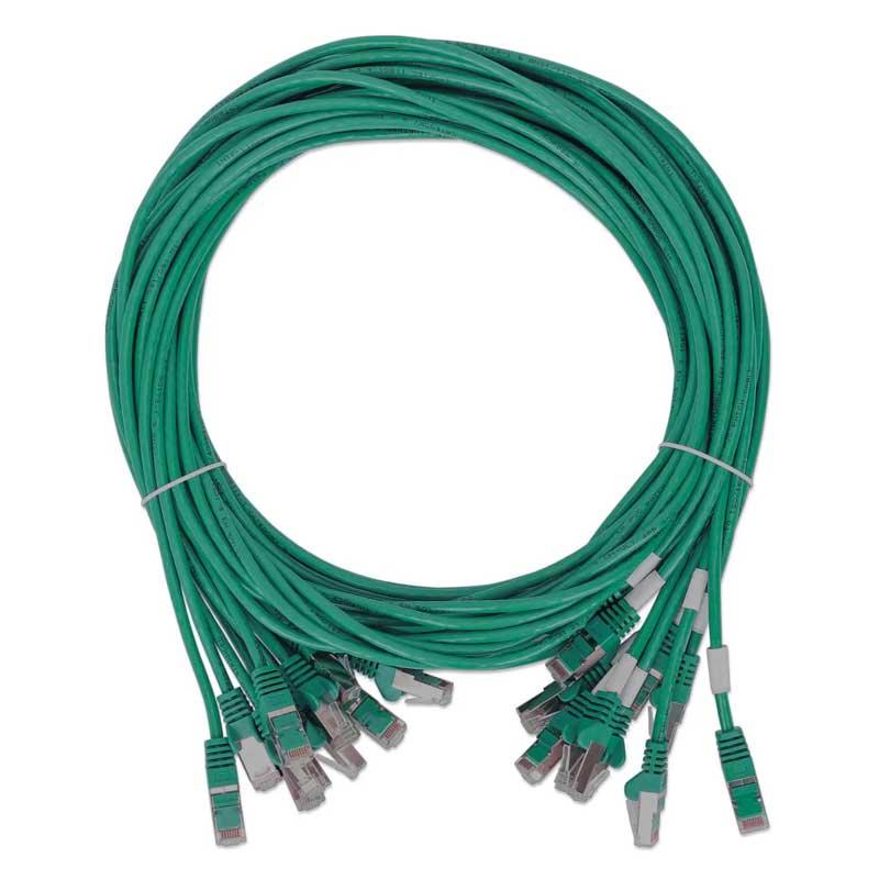 Intellinet Cat8.1 U/FTP Slim Network Patch Cable, 7 ft., Green, 10-Pack - 744966