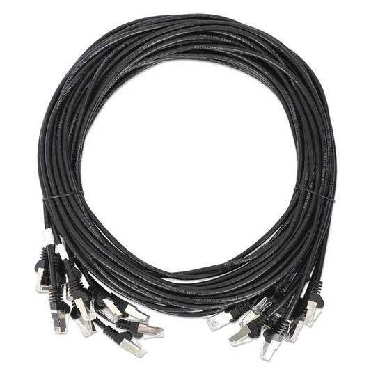 Intellinet Cat8.1 U/FTP Slim Network Patch Cable, 10 ft., Black, 10-Pack - 743693