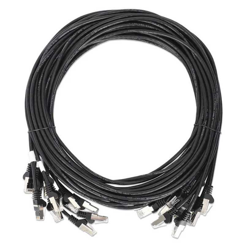 Intellinet Cat8.1 U/FTP Slim Network Patch Cable, 5 ft., Black, 10-Pack - 743679
