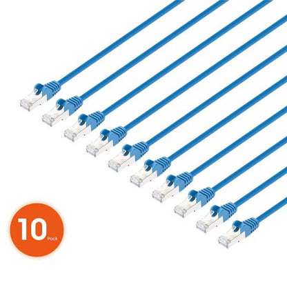 Intellinet Cat8.1 U/FTP Slim Network Patch Cable, 10 ft., Blue, 10-Pack - 743754