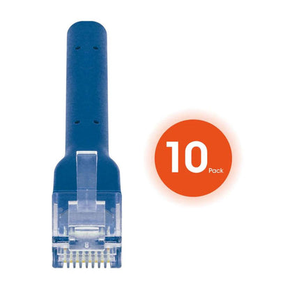 Intellinet Cat6 U/UTP FlexiBoot Slim Network Patch Cable, 5 ft., Blue, 10-Pack - 745253