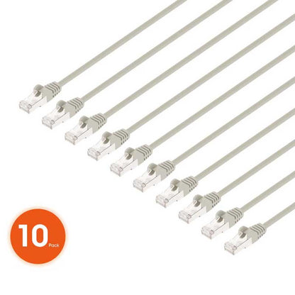 Intellinet Cat8.1 U/FTP Slim Network Patch Cable, 5 ft., Gray, 10-Pack - 745406