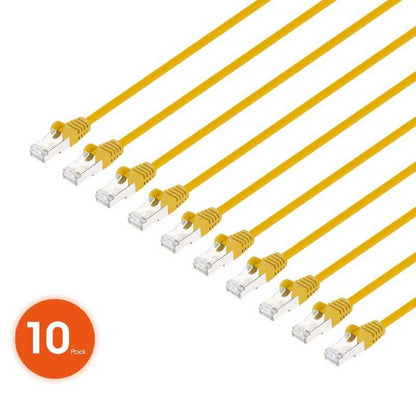 Intellinet Cat8.1 U/FTP Slim Network Patch Cable, 7 ft., Yellow, 10-Pack - 745482