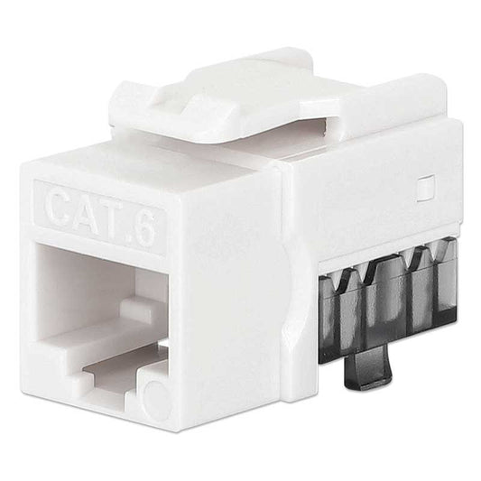 Intellinet IKJ-C6U-PD-WT-25P Cat6 Slim Keystone Jack with Punch-Down Stand, White, 25-Pack - 772105
