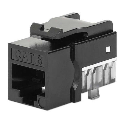 Intellinet IKJ-C6U-PD-BK-25P Cat6 Slim Keystone Jack with Punch-Down Stand, Black, 25-Pack - 772129