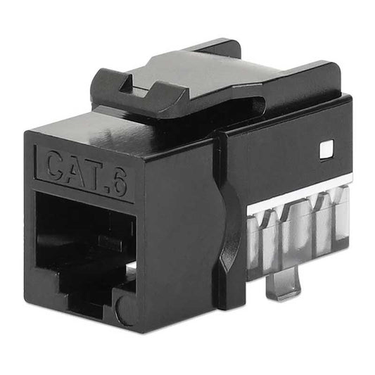 Intellinet IKJ-C6U-PD-BK-25P Cat6 Slim Keystone Jack with Punch-Down Stand, Black, 25-Pack - 772129