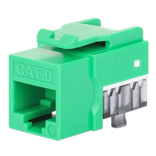 Intellinet IKJ-C6U-PD-GR-25P Cat6 Slim Keystone Jack with Punch-Down Stand, Green, 25-Pack - 772143