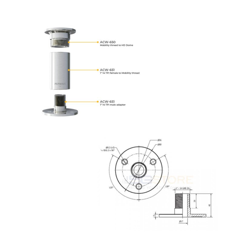 Peplink 1" 14TPI male adapter - ACW-652