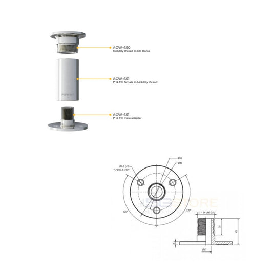 Peplink 1" 14TPI male adapter - ACW-652