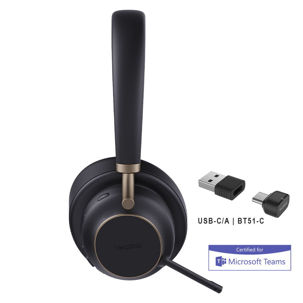 Yealink BH76 Plus with Charging Stand Teams Black USB-C/A - 1208699