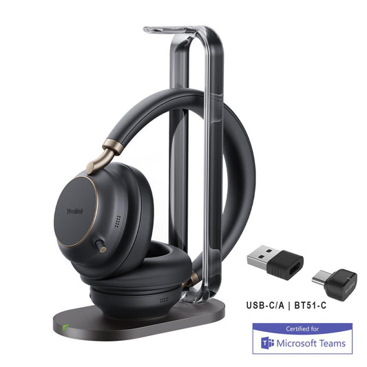Yealink BH76 Plus with Charging Stand Teams Black USB-C/A - 1208699