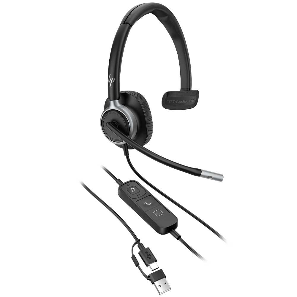 HP Poly Mission 615 Monaural USB Wired Headset (Bulk) - C01C3A6