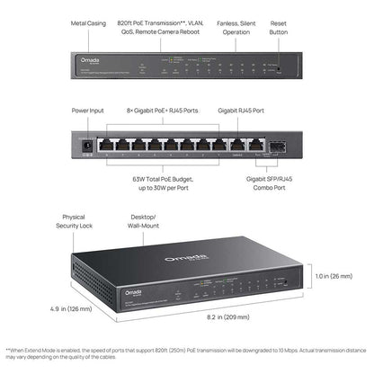 TP-Link Omada ES210GP Gigabit Easy Managed Switch with PoE+