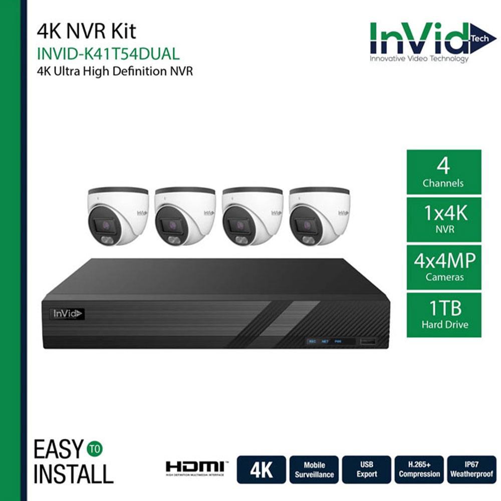 InVid INVID-K41T54-DUAL IP Cameras and NVR Bundle