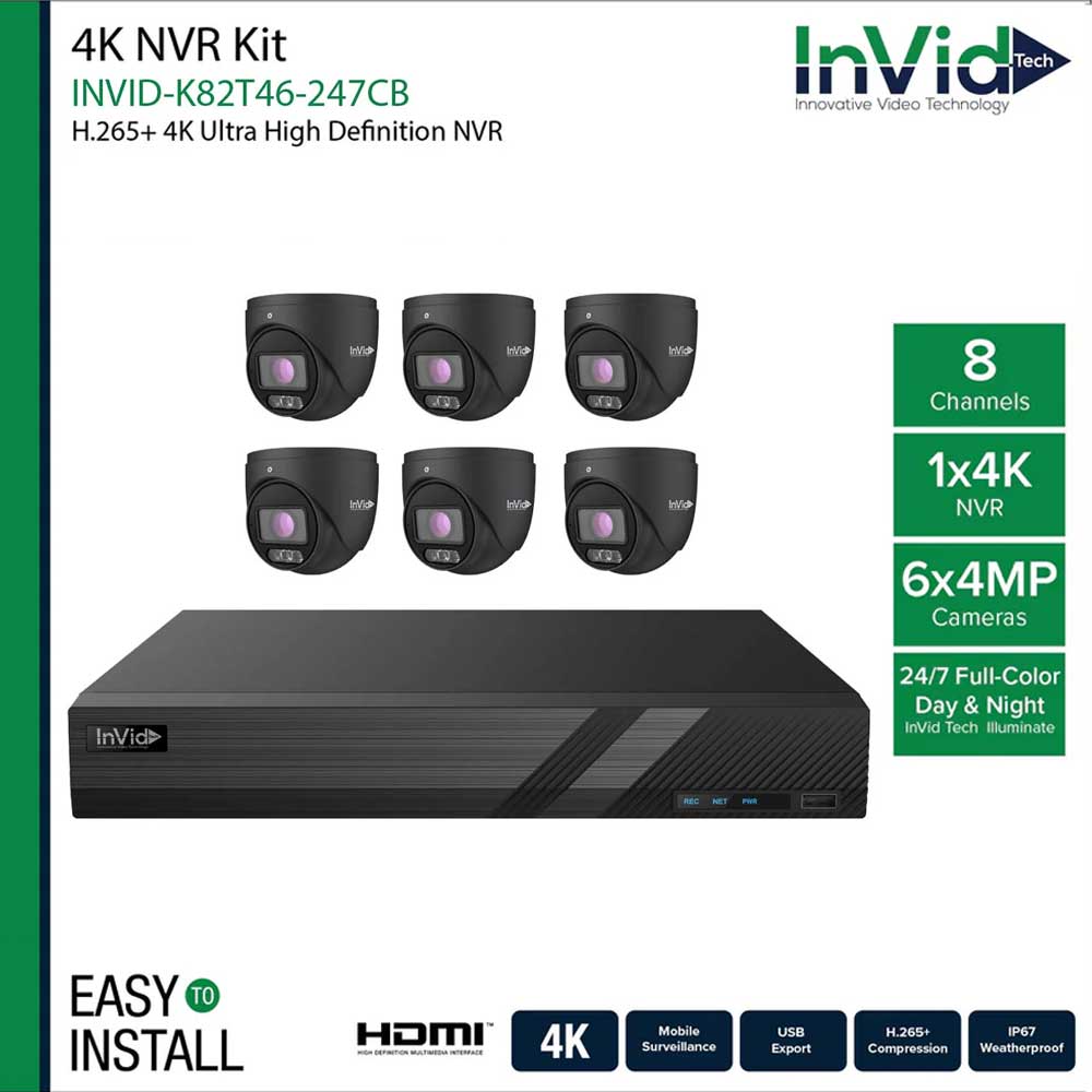InVid INVID-K82T46-247CB IP Cameras and NVR Bundle