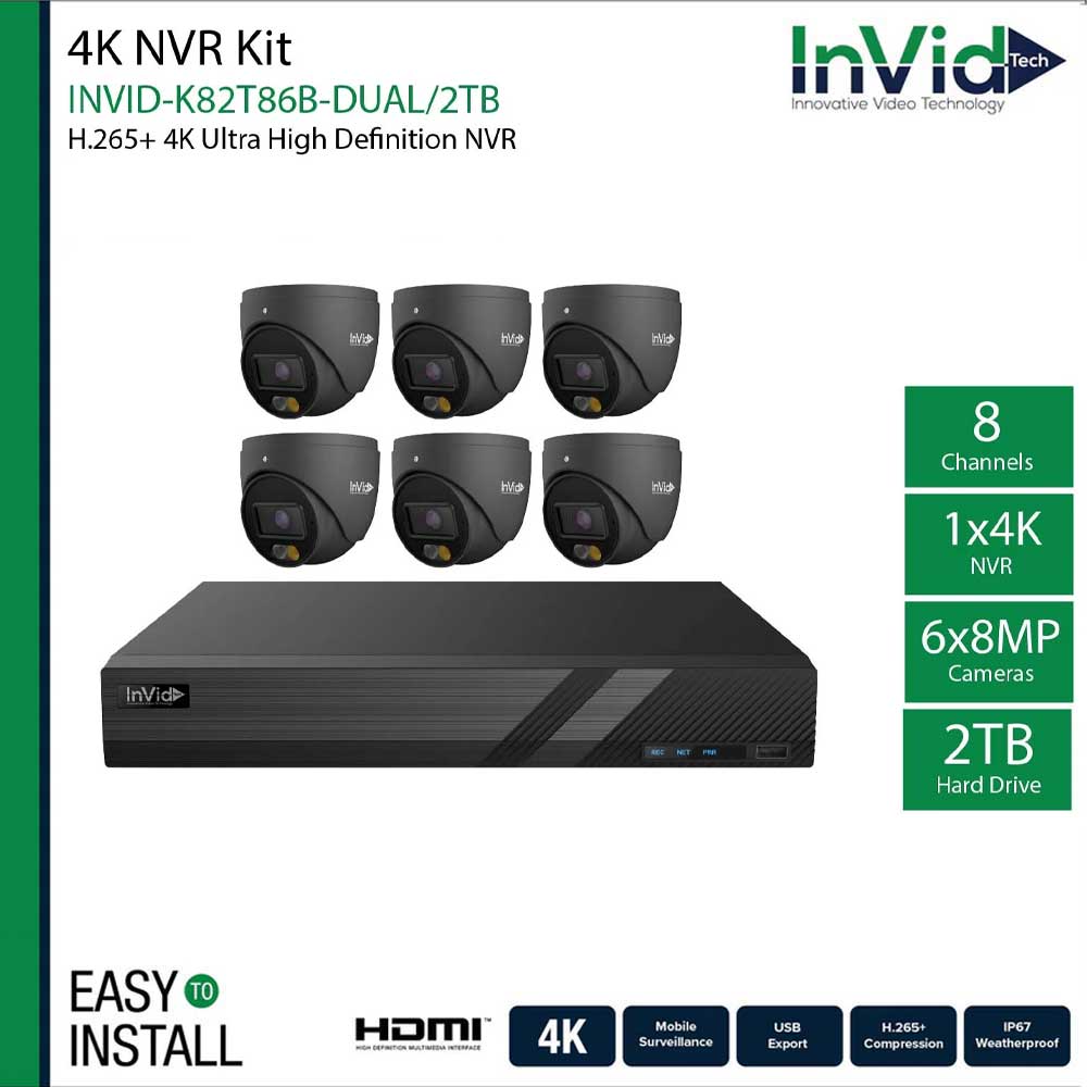 InVid INVID-K82T86B-DUAL IP Cameras and NVR Bundle