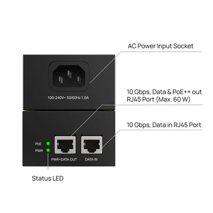 TP-Link POE370S Omada 10G PoE++ Injector