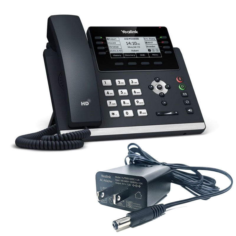 Yealink SIP-T43U IP Phone with Power Supply - 1301202