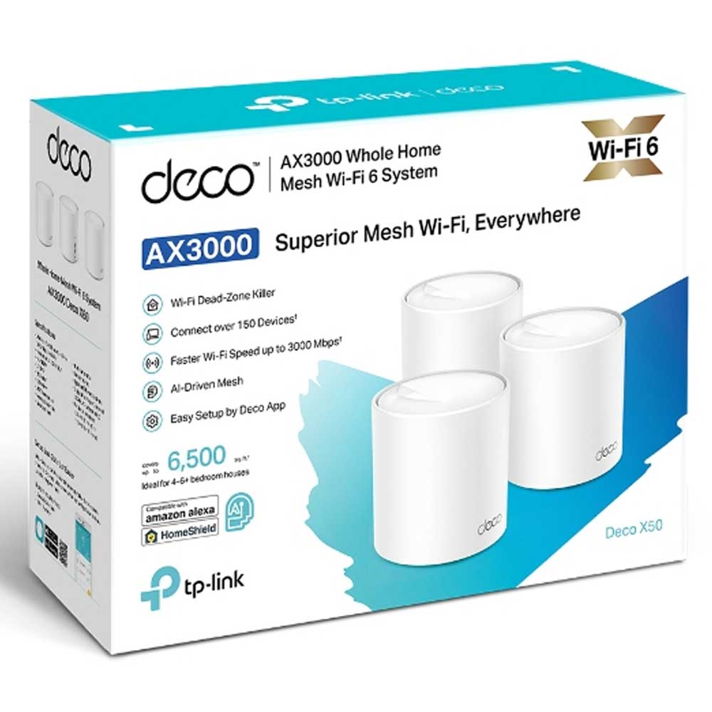 TP-Link Deco X50(3-pack) Home Mesh WiFi 6 System
