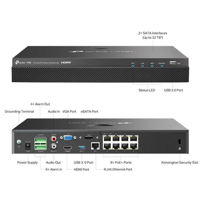 TP-Link VIGI NVR2008H-8MP Network Video Recorder