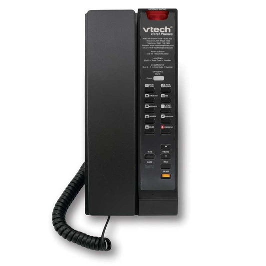 VTech Hospitality A2211-SPK Matte Black - 80-H0DC-13-000 Analog Corded Phone