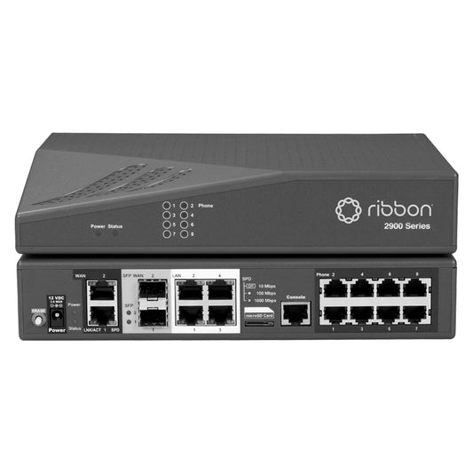 Ribbon EM-2900A Intelligent Edge: 4GE, LAN, 2WAN, 2FXO, 6FXS, 5 Call Count, 1-Year Basic Support